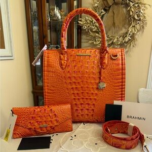 Brahmin Stylish Caroline And Veronica Wallet Set NWT